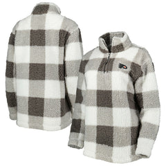Philadelphia Flyers - G-III 4Her by Carl Banks Women's Logo Plaid Sherpa Quarter-Zip Jacket Gray/White