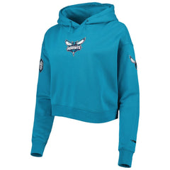 NBA - Charlotte Hornets Pro Standard Women's Classic Fleece Cropped Pullover Hoodie - Teal
