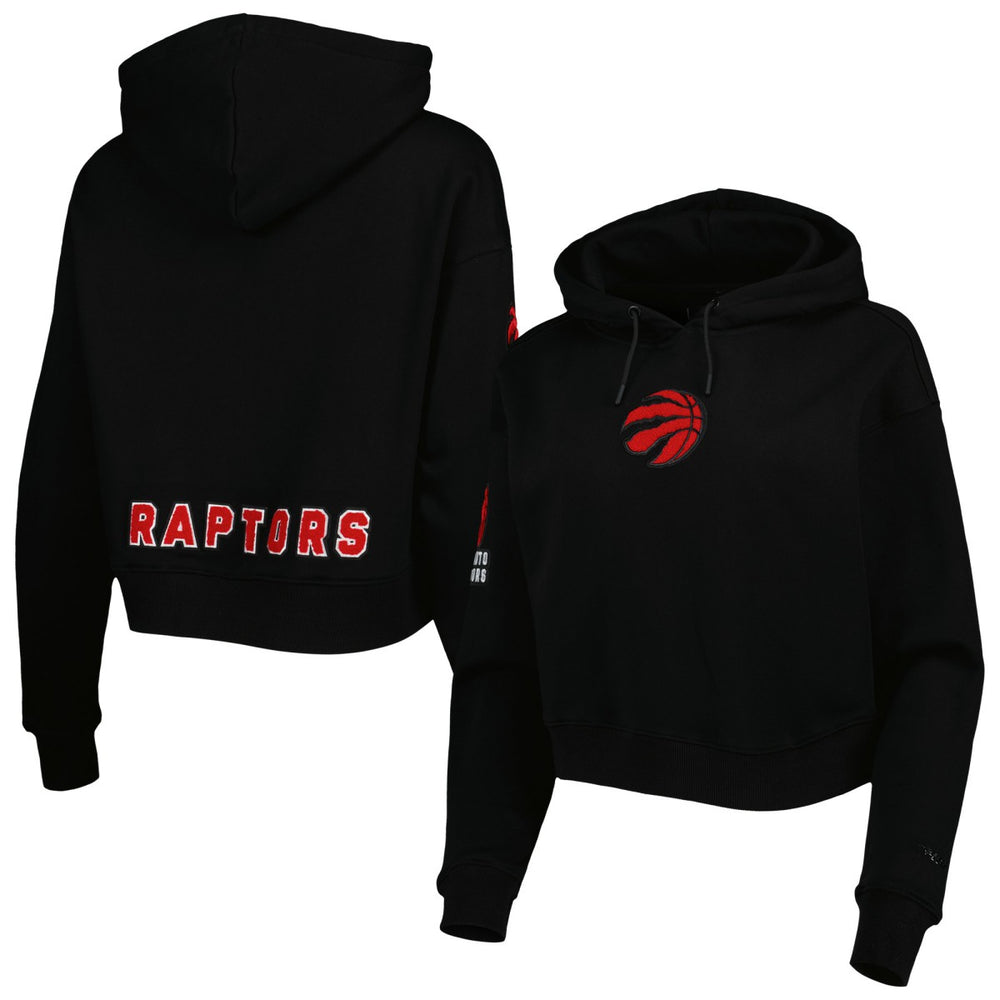 NBA - Toronto Raptors Pro Standard Women's Classic Fleece Cropped Pullover Hoodie - Black