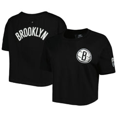 NBA - Brooklyn Nets Pro Standard Women's Classics Boxy T-Shirt - Black