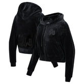 NBA - Philadelphia 76ers Pro Standard Women's Triple Black Velour Full-Zip Hoodie
