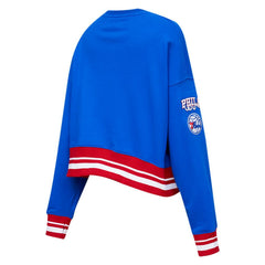NBA - Philadelphia 76ers Pro Standard Women's Mash Up Pullover Sweatshirt - Royal