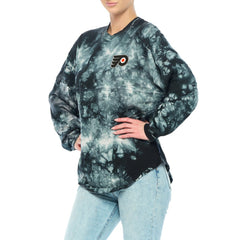 Philadelphia Flyers - Fanatics Women's Crystal-Dye Long Sleeve T-Shirt Black