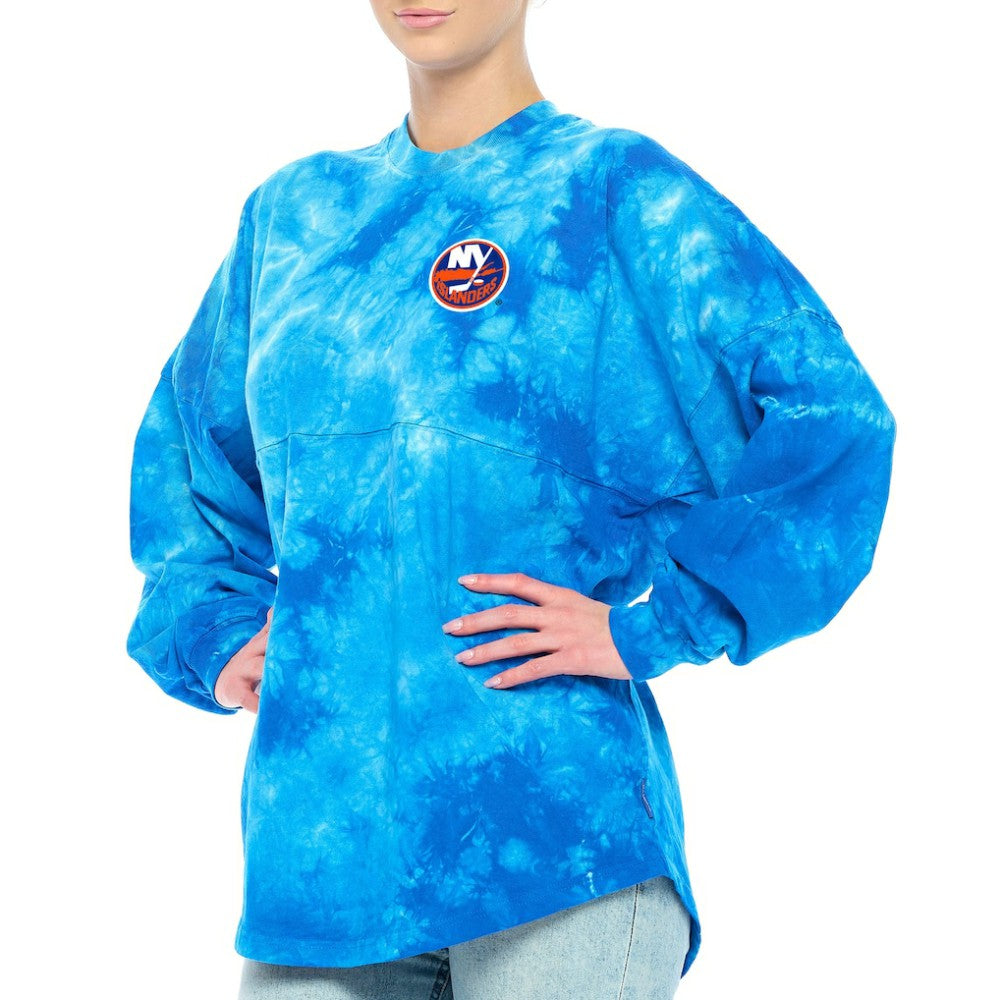 New York Islanders - Fanatics Women's Crystal-Dye Long Sleeve T-Shirt Royal