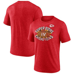 Kansas City Chiefs Hometown Old-Fashioned Super Bowl IV Champions Tri-Blend T-Shirt Heather Red - NFL