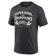 Las Vegas Raiders Hometown Old-Fashioned Super Bowl XVIII Champions Tri-Blend T-Shirt Charcoal - NFL