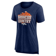 Denver Broncos Women's Hometown First Down Tri-Blend T-Shirt Heather Navy - NFL