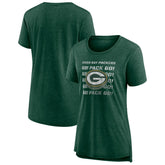 Green Bay Packers Women's Hometown First Down Tri-Blend T-Shirt Heather Green - NFL