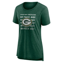 Green Bay Packers Women's Hometown First Down Tri-Blend T-Shirt Heather Green - NFL
