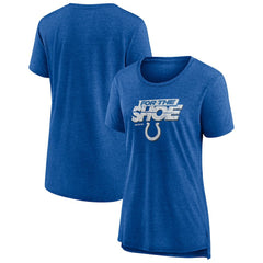 Indianapolis Colts Women's Hometown First Down Tri-Blend T-Shirt Heather Royal - NFL