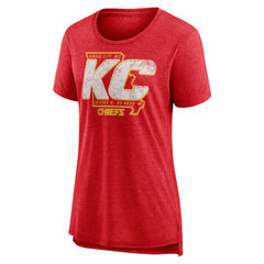 Kansas City Chiefs Women's Hometown First Down Tri-Blend T-Shirt Heather Red - NFL