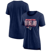 New England Patriots Women's Hometown First Down Tri-Blend T-Shirt Heather Navy - NFL