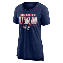 New England Patriots Women's Hometown First Down Tri-Blend T-Shirt Heather Navy - NFL