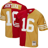 Joe Montana San Francisco 49ers 1990 Split Legacy Replica Jersey Scarlet/Gold - Mitchell & Ness