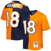 Peyton Manning Denver Broncos 2015 Split Legacy Replica Jersey Navy/Orange - Mitchell & Ness