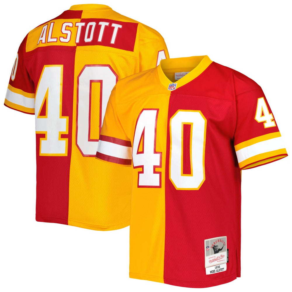 Mike Alstott Tampa Bay Buccaneers 1996 Split Legacy Replica Jersey Orange/Red - Mitchell & Ness