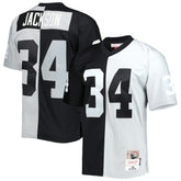 Bo Jackson Las Vegas Raiders 1988 Split Legacy Replica Jersey Black/Silver - Mitchell & Ness