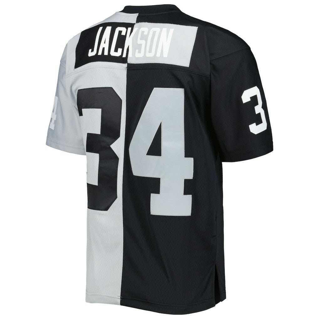 Bo Jackson Las Vegas Raiders 1988 Split Legacy Replica Jersey - Black/Silver for sale | NFL Jerseys