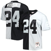 Charles Woodson Las Vegas Raiders 1998 Split Legacy Replica Jersey Black/Silver - Mitchell & Ness