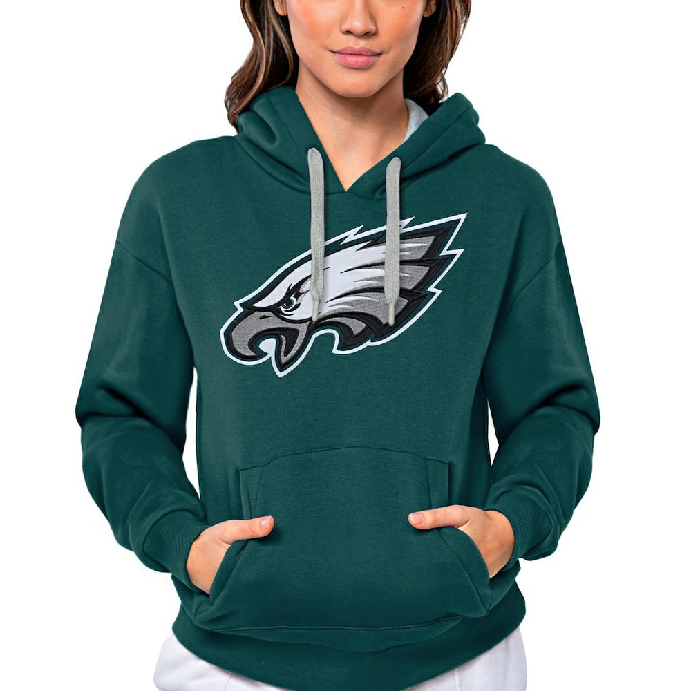 Philadelphia Eagles Antigua Women's Victory Logo Pullover Hoodie Midnight Green - NFL