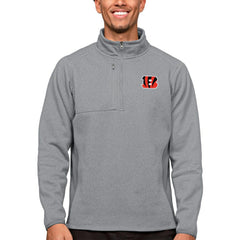 Cincinnati Bengals Antigua Course Quarter-Zip Pullover Top Heathered Gray - NFL