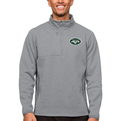 New York Jets Antigua Course Quarter-Zip Pullover Top Heathered Gray - NFL