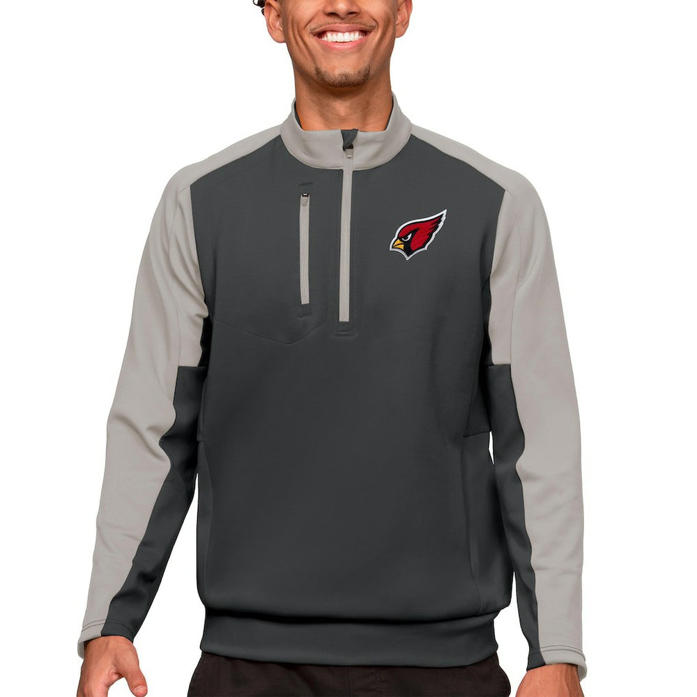 Arizona Cardinals Antigua Team Quarter-Zip Pullover Top Charcoal - NFL