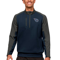 Tennessee Titans Antigua Team Quarter-Zip Pullover Top Navy - NFL