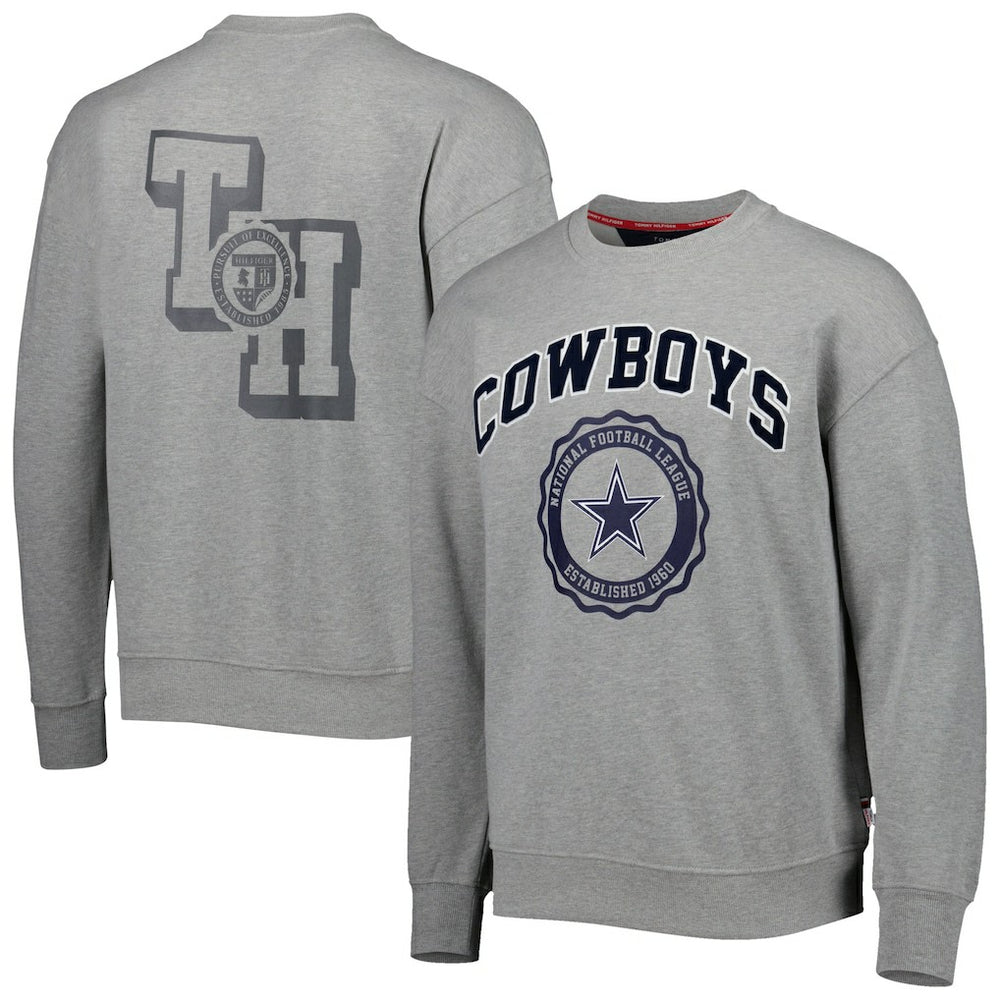 Dallas Cowboys Tommy Hilfiger Ronald Crew Sweatshirt Heather Gray - NFL