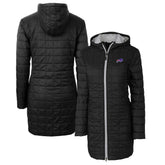 Buffalo Bills Cutter & Buck Women's Rainier Primaloft Eco Hooded Long Lightweight Coat Black - NFL