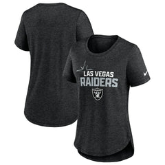 Las Vegas Raiders Women's Local Fashion Tri-Blend T-Shirt Heather Black - Nike