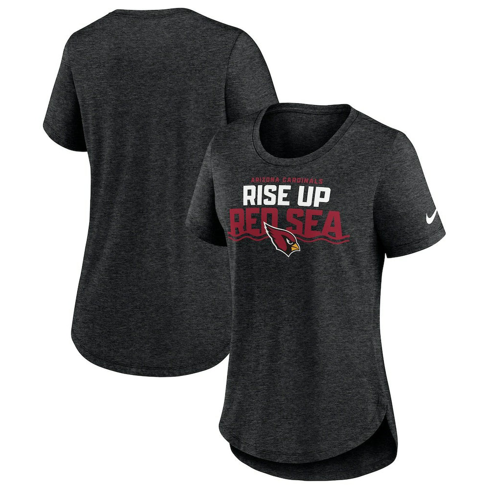 Arizona Cardinals Women's Local Fashion Tri-Blend T-Shirt Heather Black - Nike