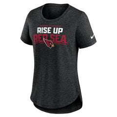 Arizona Cardinals Women's Local Fashion Tri-Blend T-Shirt Heather Black - Nike