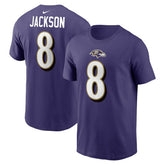 Lamar Jackson Baltimore Ravens Player Name & Number T-Shirt Purple - Nike