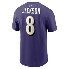 Lamar Jackson Baltimore Ravens Player Name & Number T-Shirt Purple - Nike