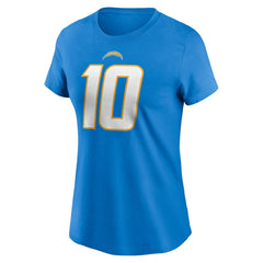 Justin Herbert Los Angeles Chargers Women's Player Name & Number T-Shirt Powder Blue - Nike