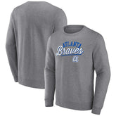Atlanta Braves Heather Gray Fanatics Simplicity Pullover Sweatshirt Clearance