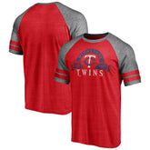 Minnesota Twins Fanatics Utility Two-Stripe Raglan Tri-Blend T-Shirt Near Me