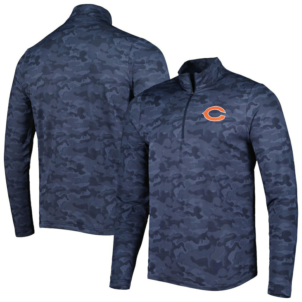 Chicago Bears Antigua Brigade Quarter-Zip Sweatshirt Navy - NFL