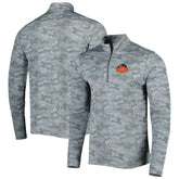 Chicago Bears Antigua Brigade Throwback Quarter-Zip Top Gray - NFL