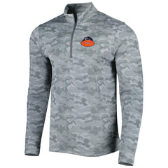 Chicago Bears Antigua Brigade Throwback Quarter-Zip Top Gray - NFL