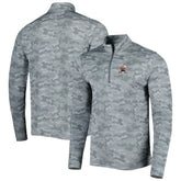 Cleveland Browns Antigua Brigade Throwback Quarter-Zip Top Gray - NFL