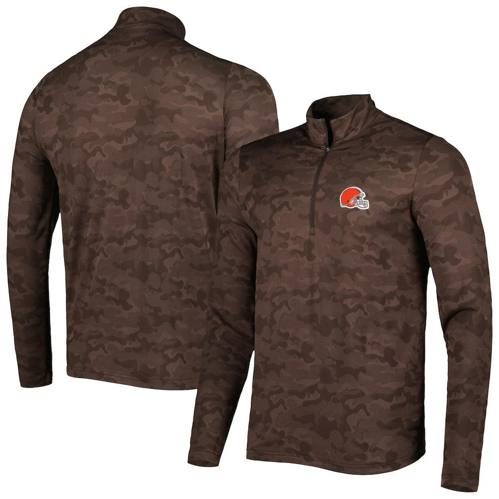 Cleveland Browns Antigua Brigade Quarter-Zip Sweatshirt Brown - NFL