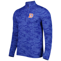 Denver Broncos Antigua Brigade Throwback Quarter-Zip Top Royal - NFL