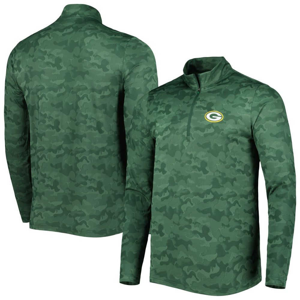 Green Bay Packers Antigua Brigade Quarter-Zip Sweatshirt Green - NFL