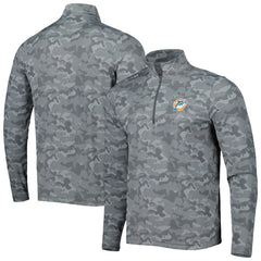 Miami Dolphins Antigua Brigade Throwback Quarter-Zip Top Gray - NFL