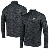 New Orleans Saints Antigua Brigade Quarter-Zip Sweatshirt Black - NFL