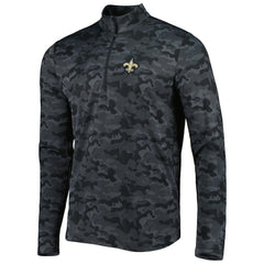 New Orleans Saints Antigua Brigade Quarter-Zip Sweatshirt Black - NFL