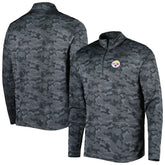 Pittsburgh Steelers Antigua Brigade Quarter-Zip Sweatshirt Black - NFL