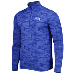 Seattle Seahawks Antigua Brigade Throwback Quarter-Zip Top Royal - NFL